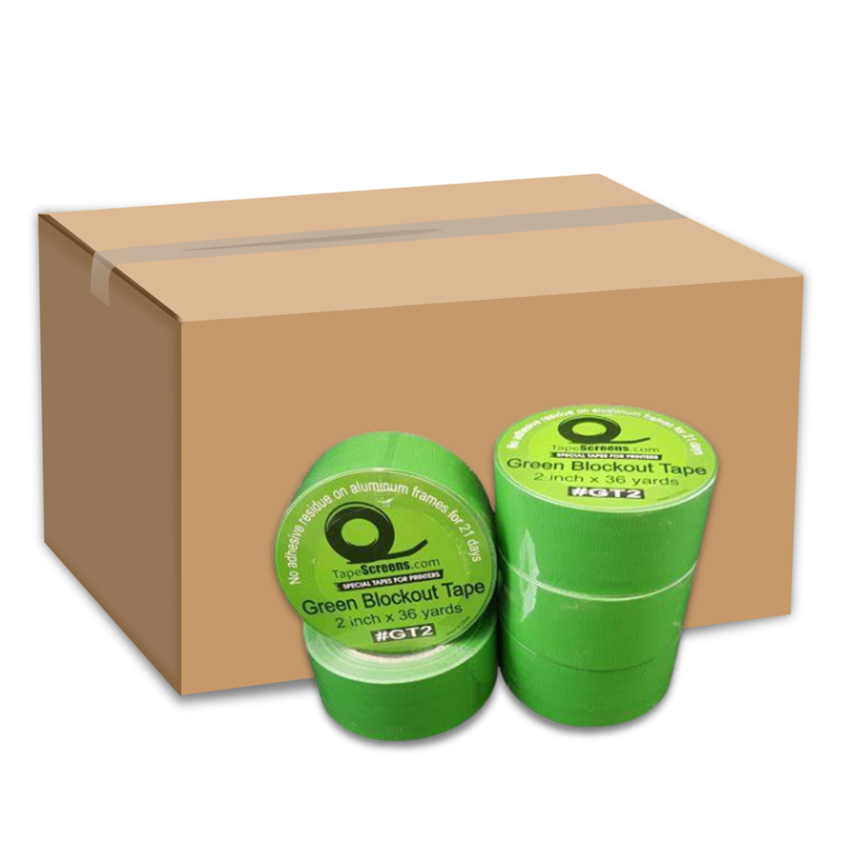 Green blockout tape roll for taping screens